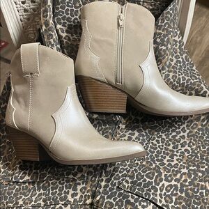 Indigo Cream Ankle Booties